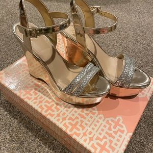 GB Gold Embellished Wedges